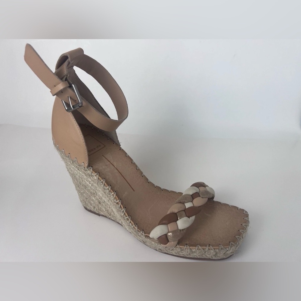 Dolce Vita Nilton Ankle Strap Espadrille Wedge Sandals Womens 10 Beige Open Toe - Picture 6 of 12